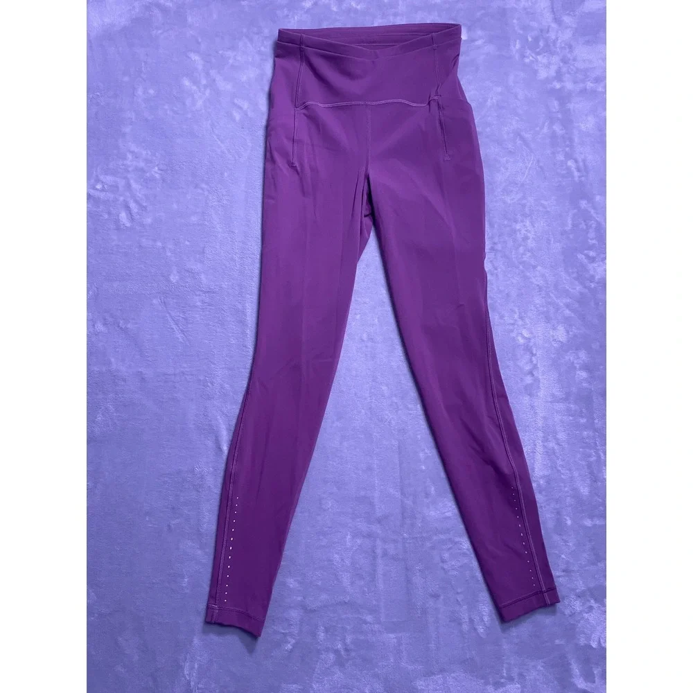 Lululemon Purple Speed Up High Rise Tight 28 Reflective Running Leggings Mens 6